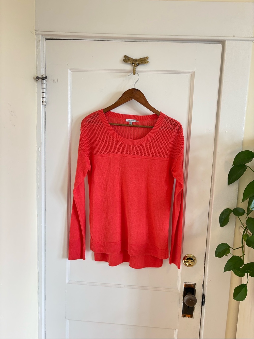 Toad & Co Jacinta Wool Blend‎ Crew Sweater Coral Medium